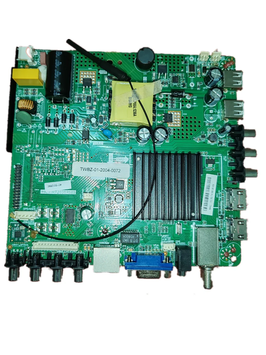 HK.T.RT2831P588 Three in one TV motherboard tested with physical photos for TEC  LOGO 74--82V 300ma  1g+4G  1366x768