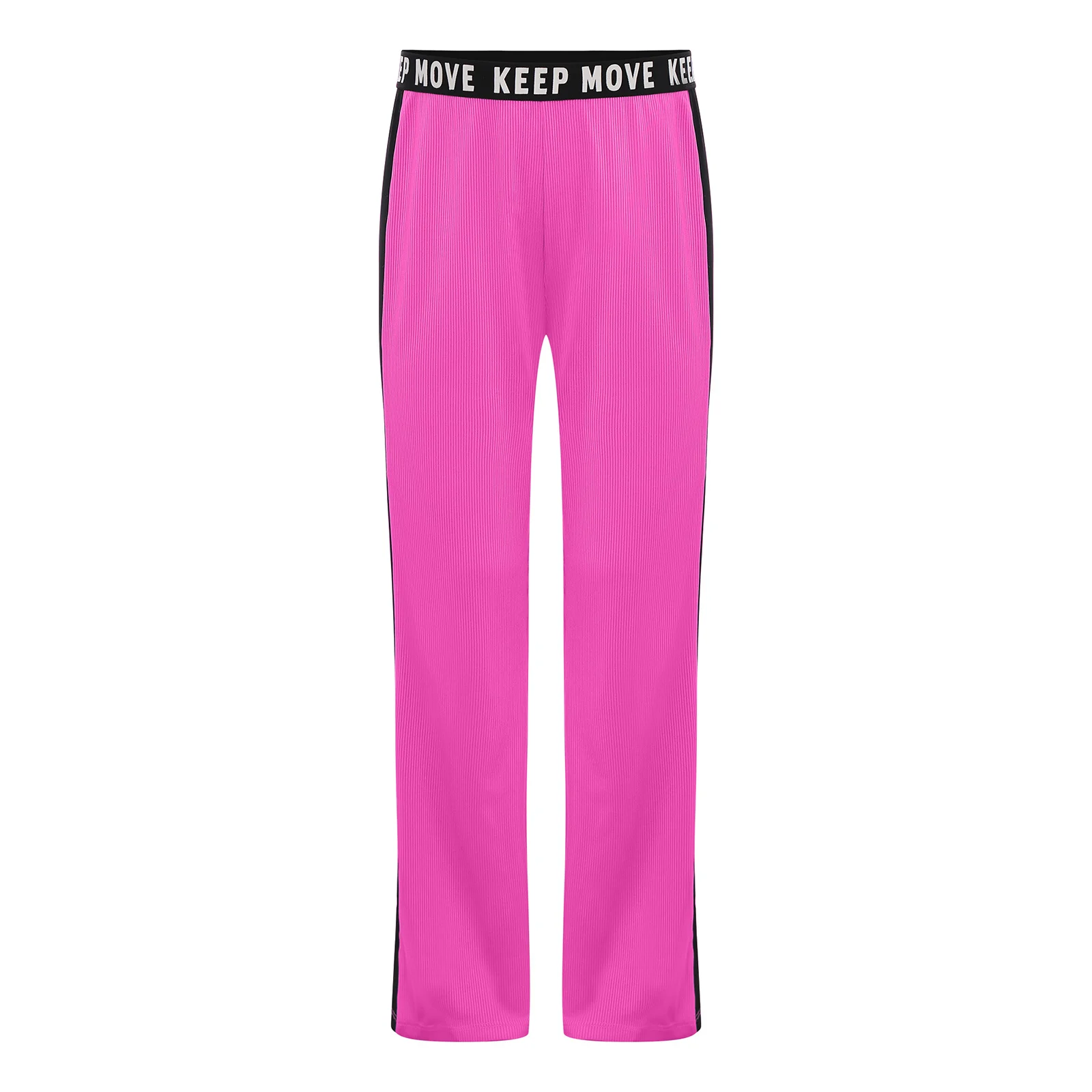 

Kids Girls Fashion Sports Pants Running Workout Costume Stretchy Color Block Ribbed Loose Pants Letter Printed Athletic Trousers