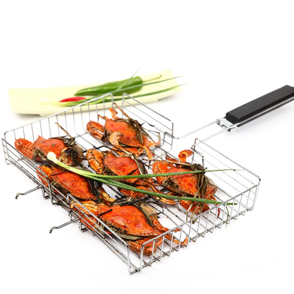 

1Pc High Quality Stainless Steel Barbecue Grill Folding Roast Rack Durable Grilling Tool for Camping