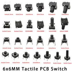 50Pcs/Lot 6x6mm Micro Tactile Push Button Switches 6*6*4.3/5/6/7/8/9/10/11/12/13mm DIP SMT 2 Pin 4 Pin Momentary Tact Key Switch