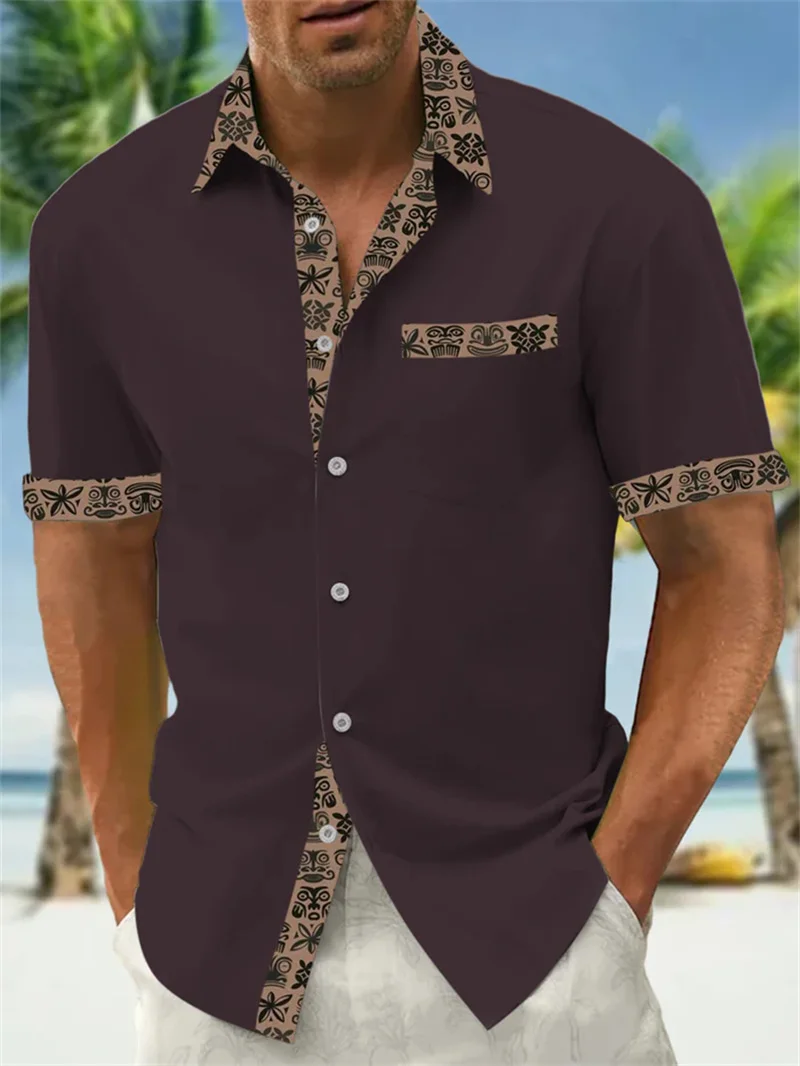 Men's shirt 3D retro horror skull rock print Gothic rock Hawaiian shirt short sleeved top Harajuku