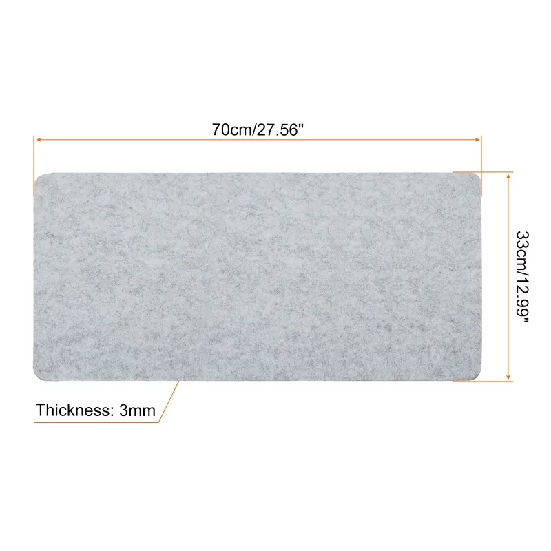 Desk Mat Protector, Felt Dual Side Mouse Pad Writing Gray 33x70