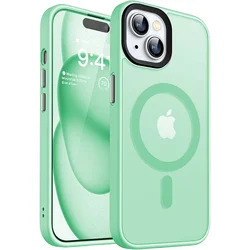 Cover Matte Soft Strong Magnetic For Magsafe Armor Case For iPhone 16 15 14 13 12 11 Pro Max Plus Hybrid Shockproof Hard Shell ﻿