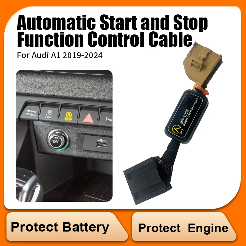 

For AUDI A1 2019-2024 Car Automatic Stop Start Engine System Off Close Control Sensor Plug Smart Stop Cancel Auto Accessorie