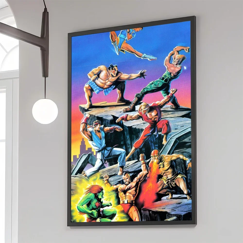 1PC Street Fighter Fighting Games Poster Movie Sticky Poster Retro Kraft Paper Sticker Room Bar Cafe Aesthetic Art Wall Painting