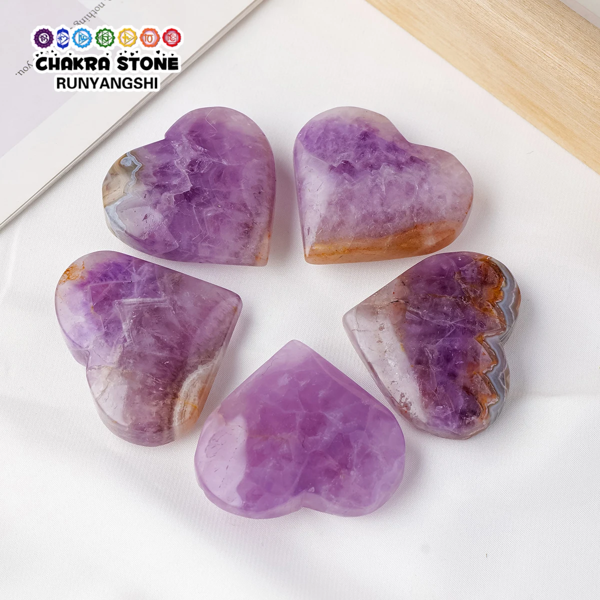 1 unidad de cristal Natural, amatista de ensueño, amor, corazón, pulido, juguete para la yema del dedo, piedra de masaje, adorno de escritorio, regalo de Navidad y Pascua