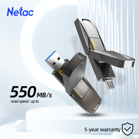 Netac 550mb/s U-Disk USB 3.2 Pen Drive 128GB 256GB 512GB 1TB USB Flash Drive Type C Drive Dual Interface Metal Free Shipping