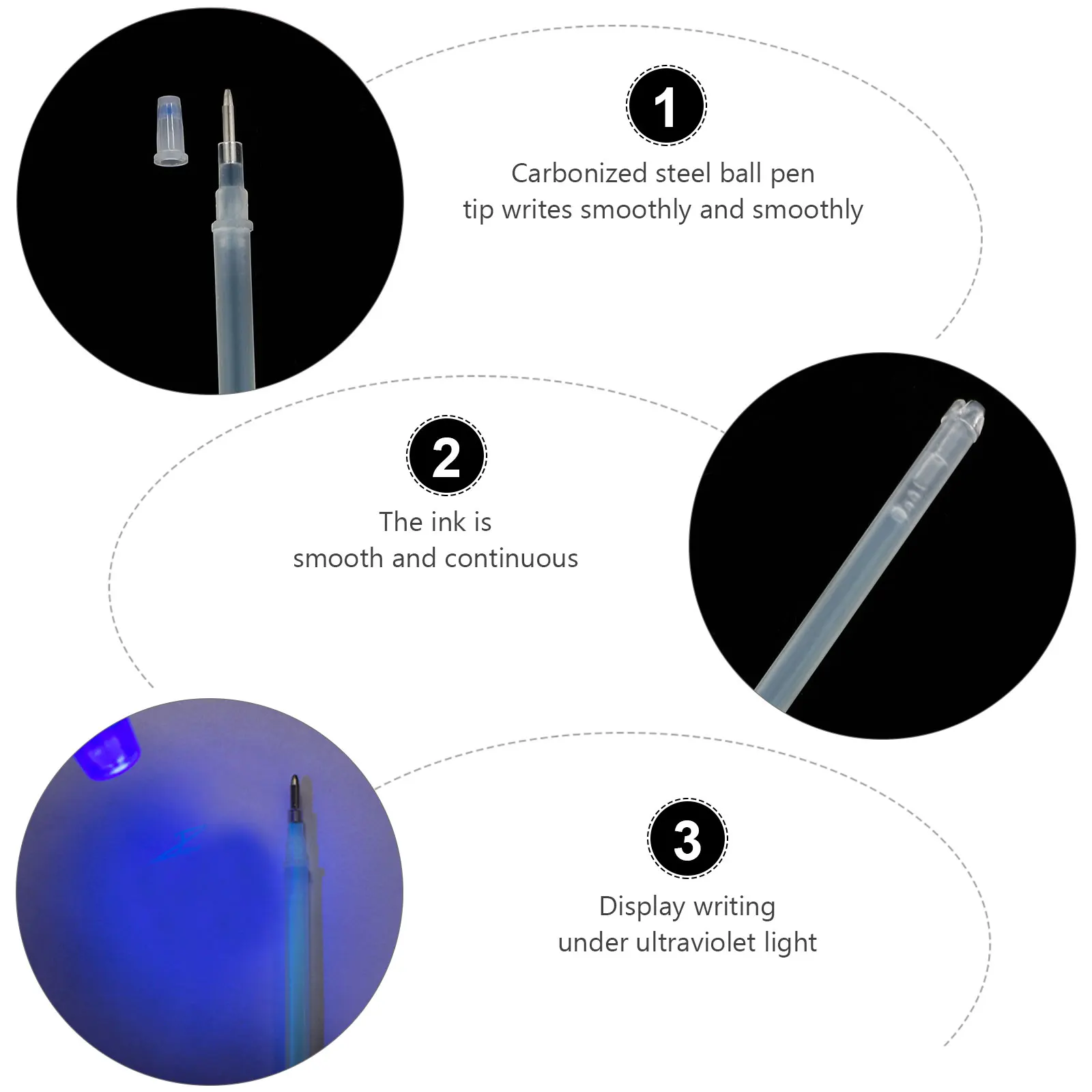 

100Pcs Fluorescent Tailor Marker Refills Colorless Odorless Plastic Pen Refills for Sewing Clothing Invisible Marker