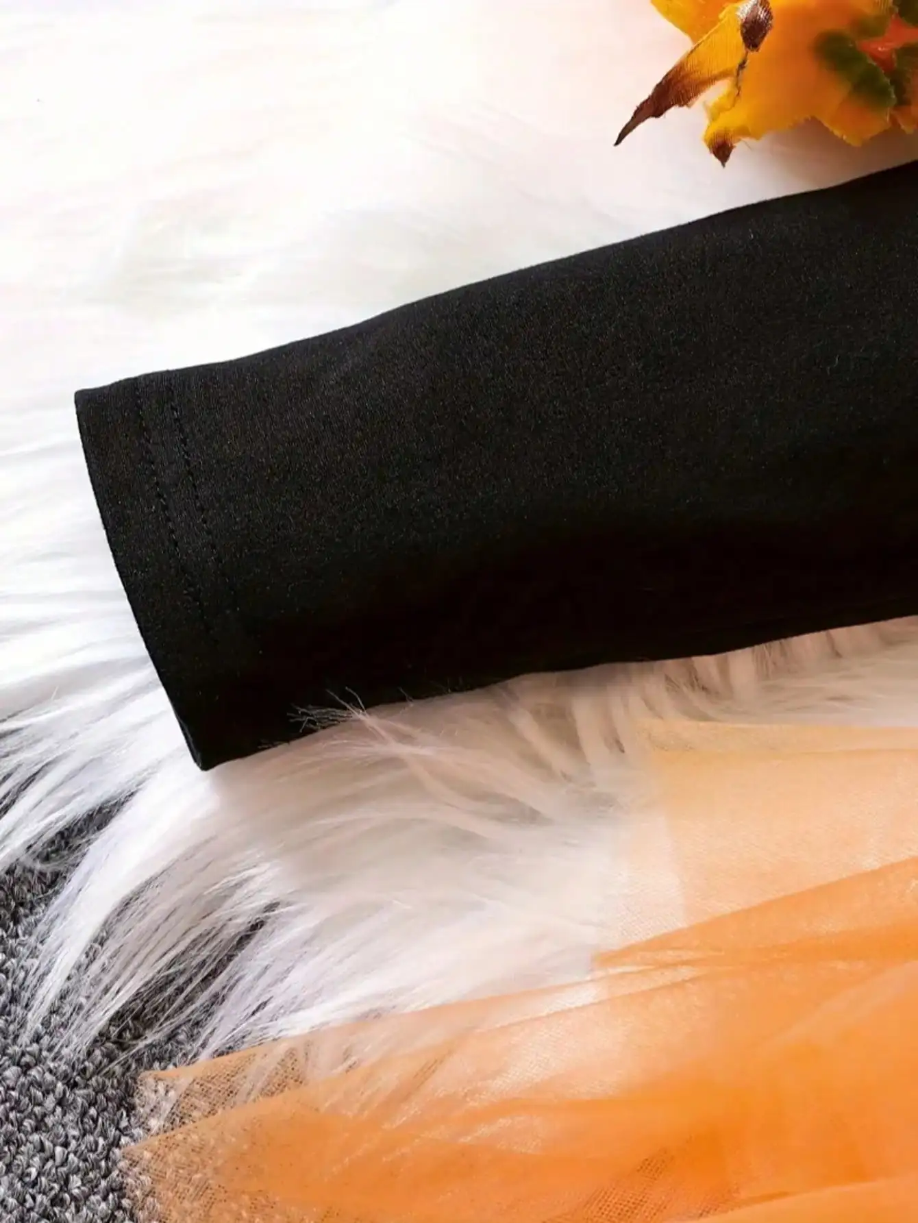 Halloween Kinder Langarm-Mesh-Kleid mit Kürbismuster, Lässiger Rundhalsausschnitt, Herbst-Winter-Kleidung für Kinder – Detail 6
