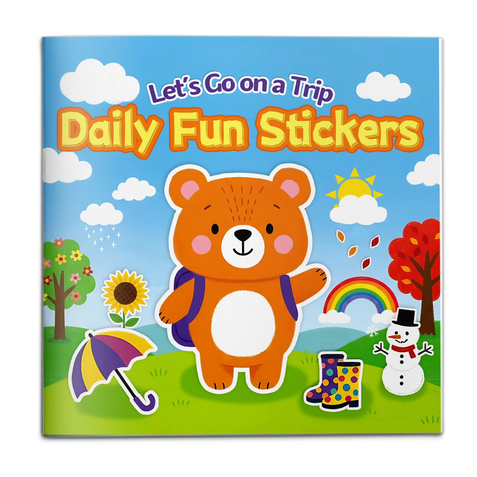 Kids Sticker Activity Book, Reusable Stickers, No-Mess Creative Play, Tabletop Fun, Travel Quiet Time