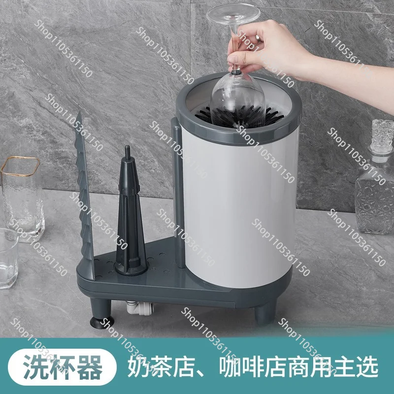 Coffee shop cup washer cup brush machine bar bar sink press type rinse cup set commercial beer cleaning machine