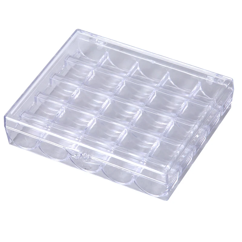 Plastic Bobbin Storage Box Holds 25 Spools Sewing Machine Bobbin Case Knitting Needle Organizer Sewing Accessories
