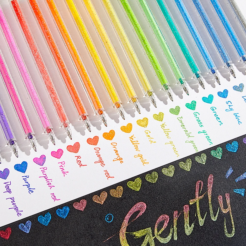 

Glitter Gel Pens Set Quick-Drying Metallic Ink Fine Point Gel Markers for Drawing Book Doodling Art Marking Stationery Iitems