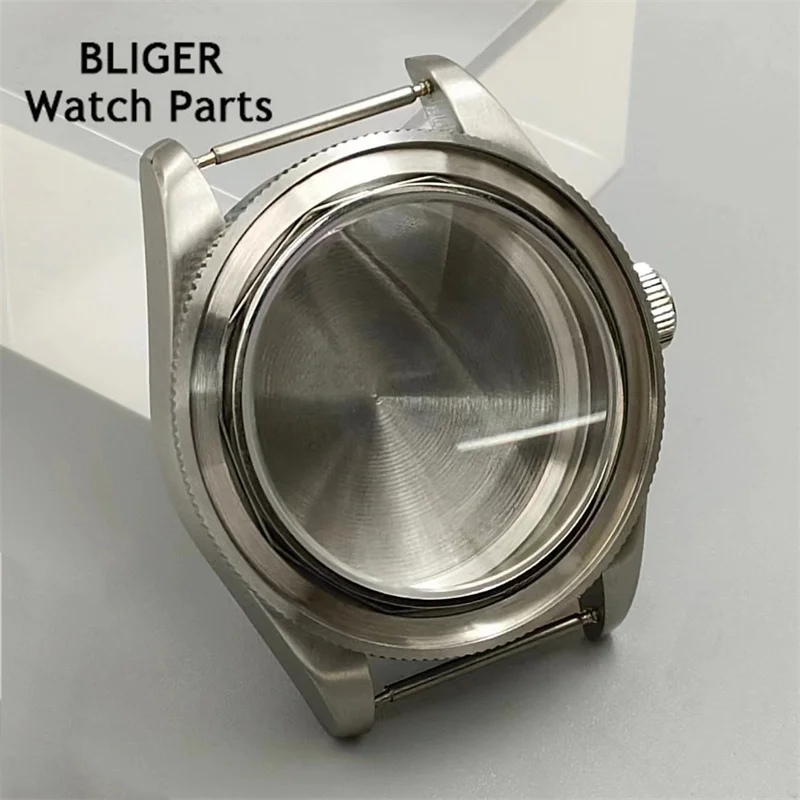 BLIGERE 39mm silver Rose gold Black stainless steel  watch case  sapphire  glass fit NH35 NH36 PT5000 movement