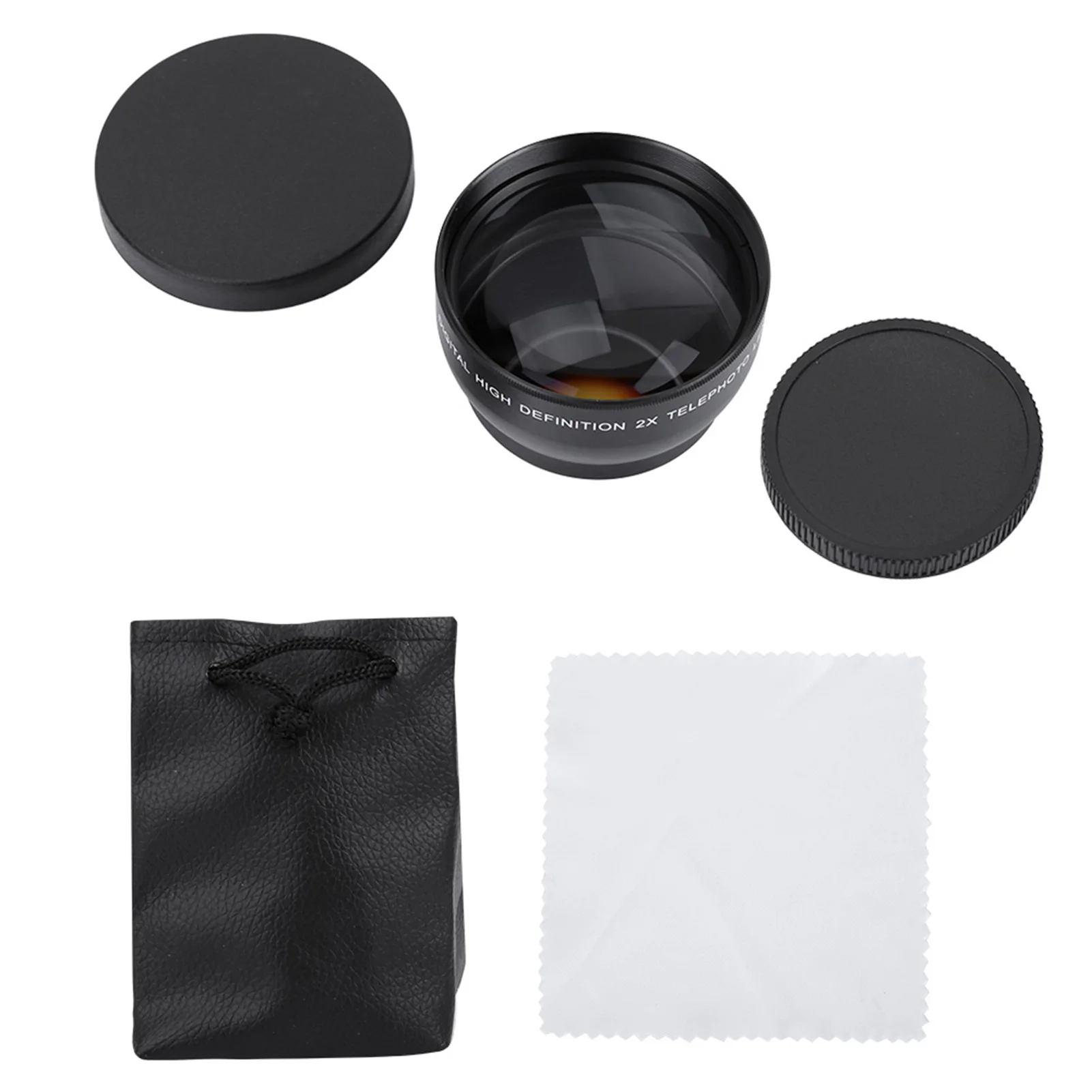 2X Lens 52mm 2X Magnification HD  Converter Telephoto Lens for 52mm Mount Camera 52mm Mount Camera Lens High Definition Lens