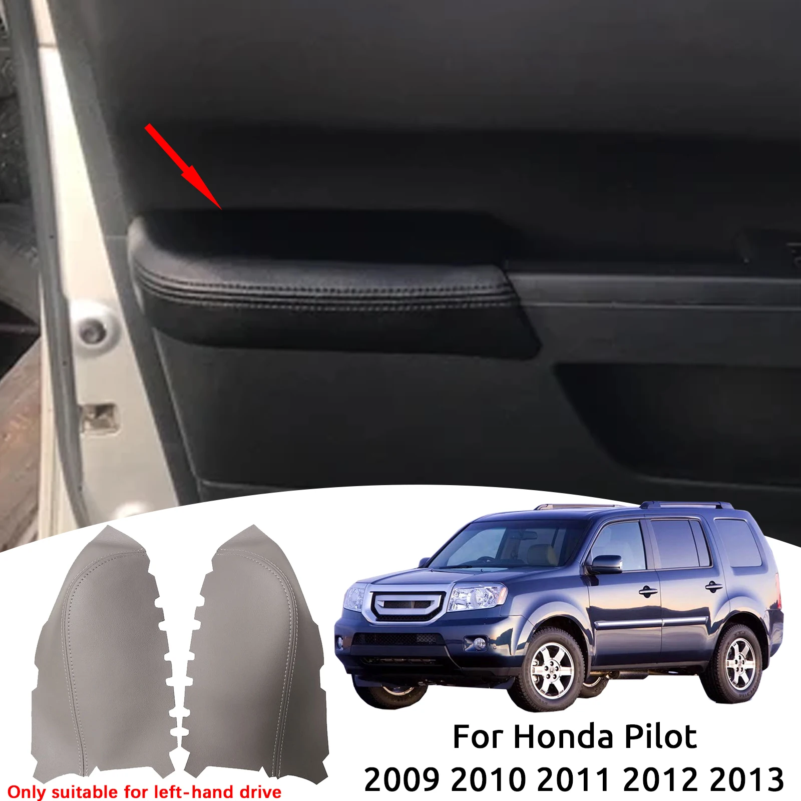 

Идеально подходит для Honda Pilot 2009 2010 2011 2012 2013, искусственная кожа, внутренняя дверь автомобиля, подлокотник, панель, наклейка, отделка