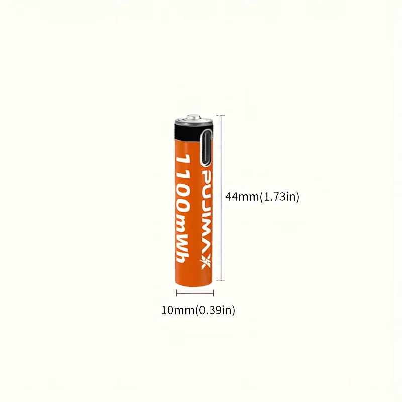 PUJIMAX AAA 1100mWh 1.5V Rechargeable Battery - Lithium-Ion, Multiple Quantity Options, Stable Voltage, Included Charging Cable, Suitable for Remote Controls, Keyboards, Wireless Mice, Drones, Alarm Clocks, Doorbells, Charging via Type-C Data Cable.