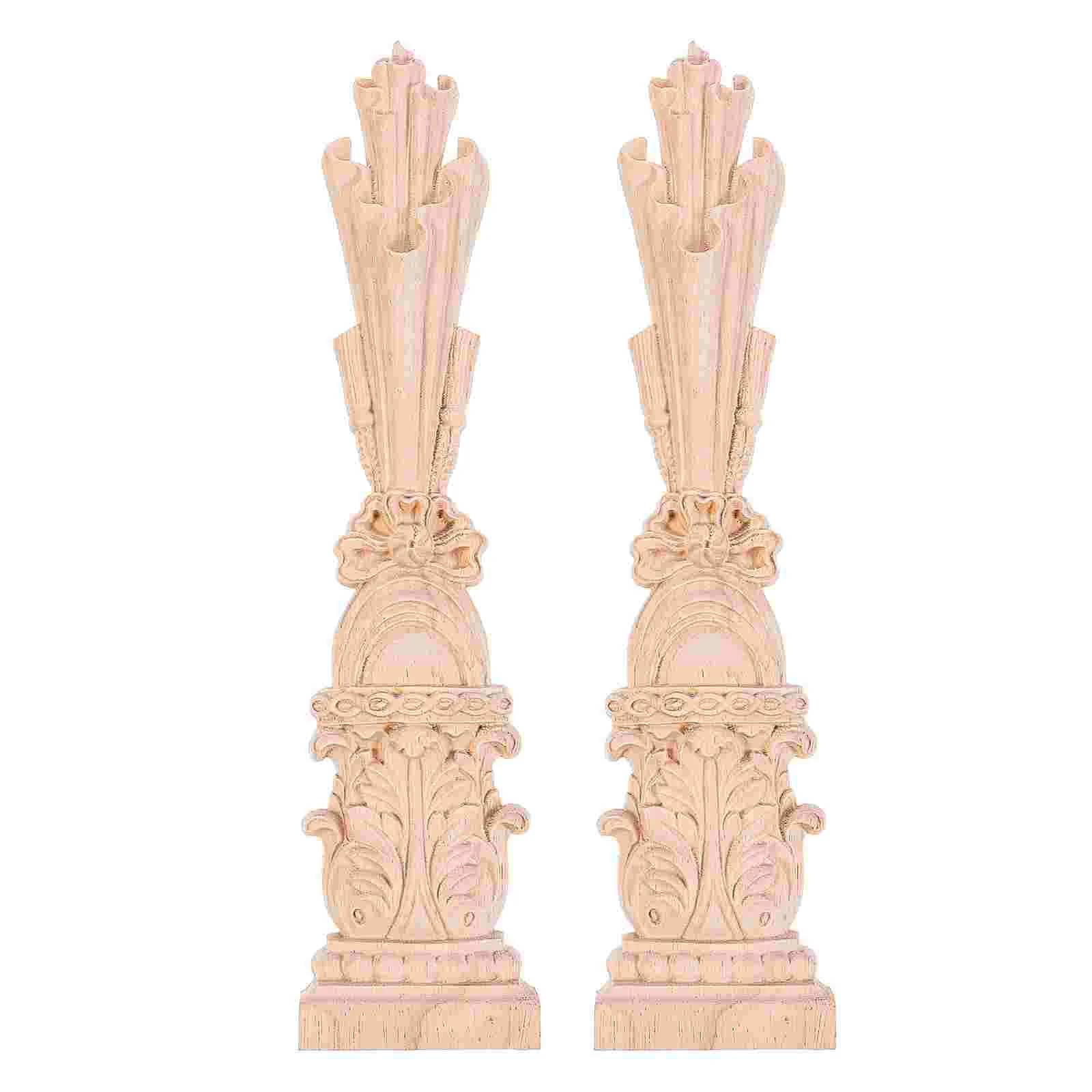 

2 Pcs Furniture Applique Onlay Outdoor Wedding Decor Engraved Fireplace Decal Home Cabinet Decorations
