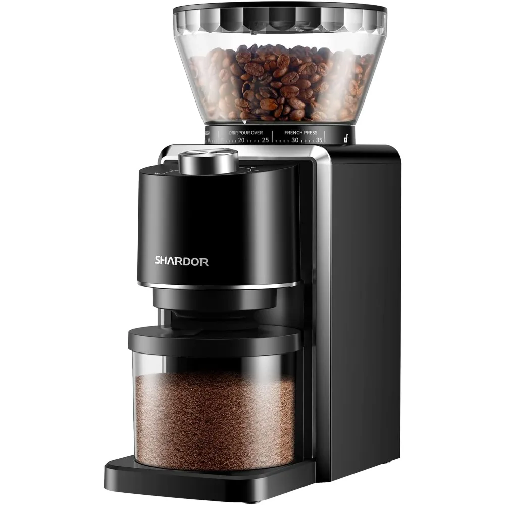 

SHARDOR Conical Burr Coffee Grinder, Electric Adjustable Burr Mill with 35 Precise Grind Setting for 2-12 Cup, Black