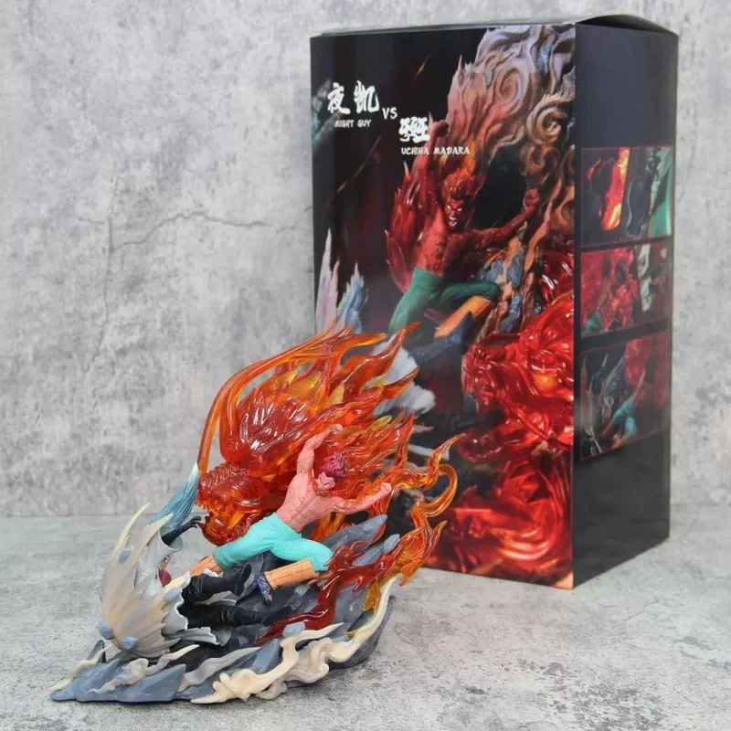 Naruto Anime GK Figur Might Guy VS Uchiha Madara Kampfszene PVC-Statue Modell Sammlerstück Schreibtisch-Dekoration Spielzeug Geschenke