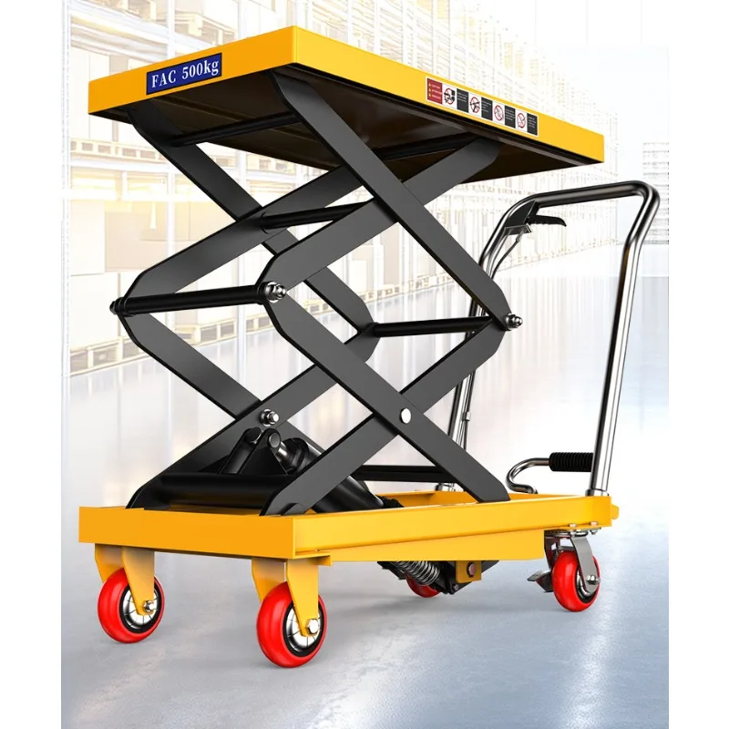 

Multifunctional Mobile Scissor Lift Manual Hydraulic Platform Vehicle For Industrial Maintenance And Warehouse Applications