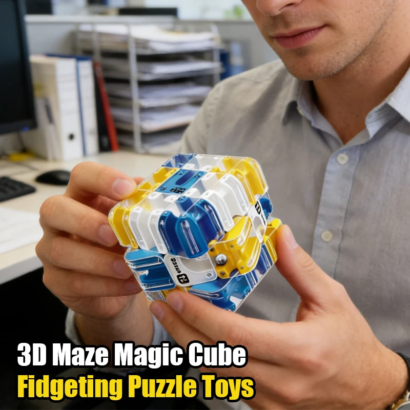ثلاثية الأبعاد المتاهة المكعب السحري ستة الوجهين تململ لغز سرعة مكعب مكعبات المتاهة لعب للأطفال ألعاب تعليمية حفلة عيد ميلاد هدية