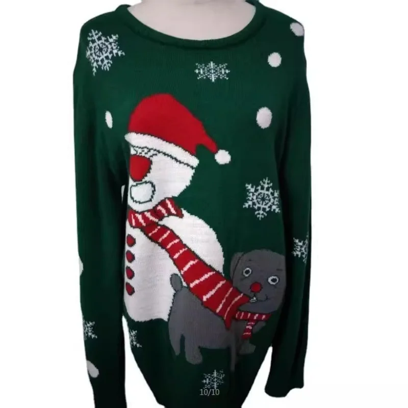 Maglione natalizio da donna nuovo inverno 2025 Maglieria natalizia chic in maglia con fantasia festosa