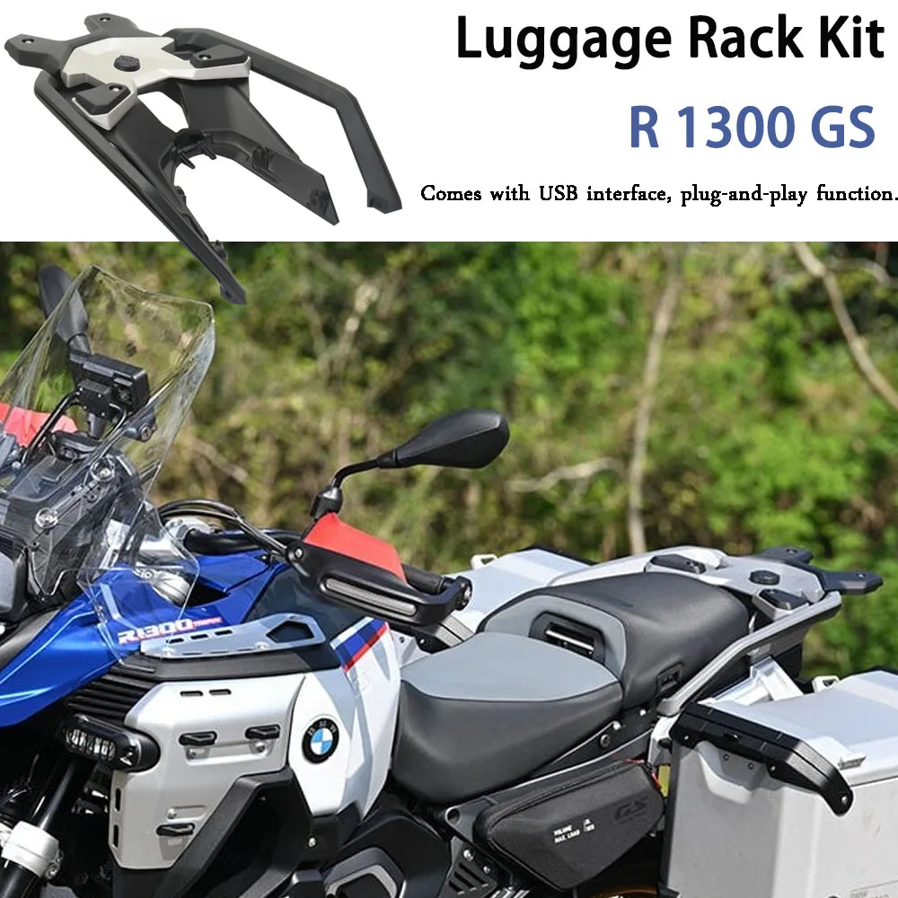 

R1300GS Motorcycle Rear Seat Luggage Carrier Rack For BMW R 1300 GS GS1300 R1300GS 2023 - 2025 Top Box Holder With USB Port Kit