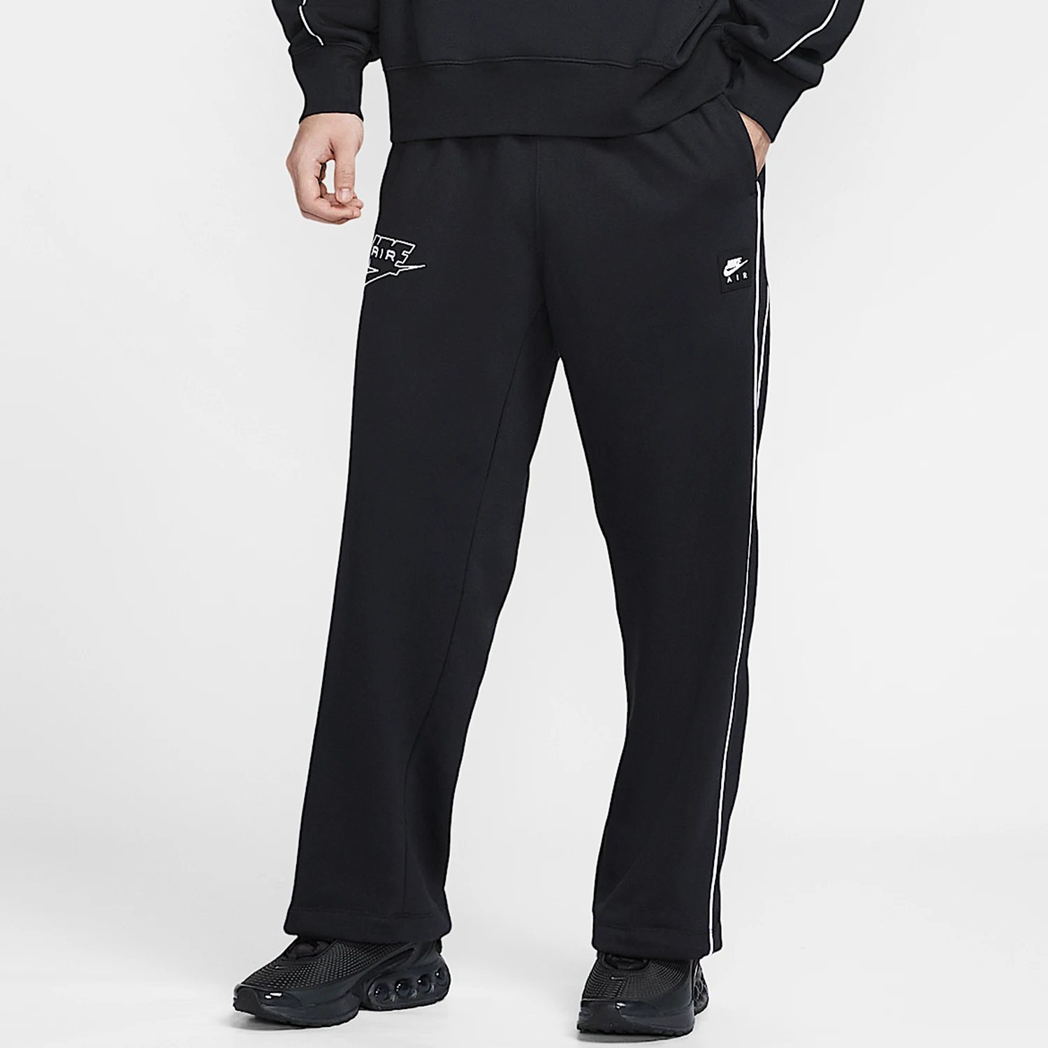 Nike genuine Air men's straight tube plus plush loose knit casual pants IF1285-010