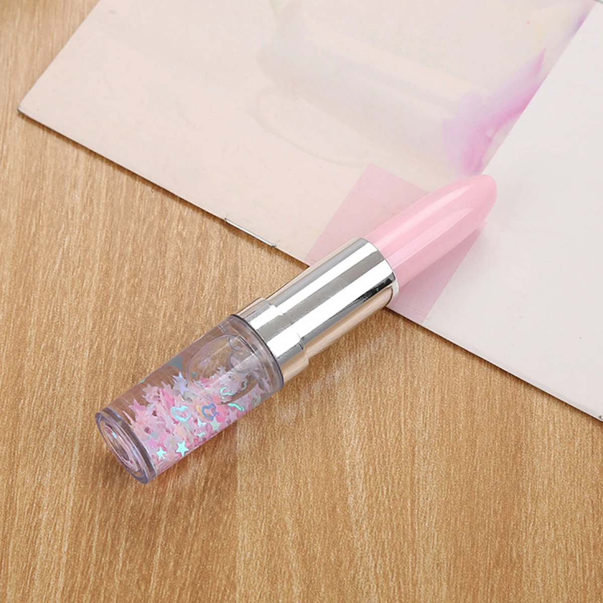 

5 Pcs Girls' Heart Lipstick Pen Signing Pens Cute Gel Funny Plastic Ink Lipsticks Shape