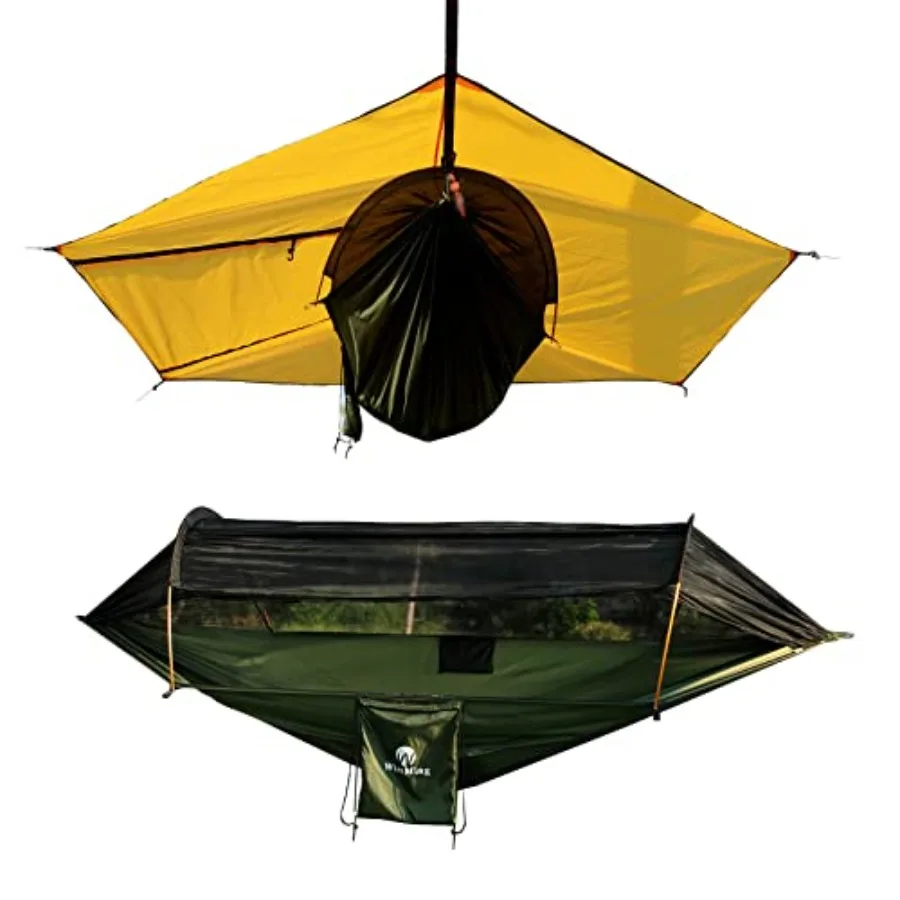 

WintMing Hammock with Mosquito Net and Rain Fly Cover 3 in 1 Camping Hammock Tent 440lbs Load