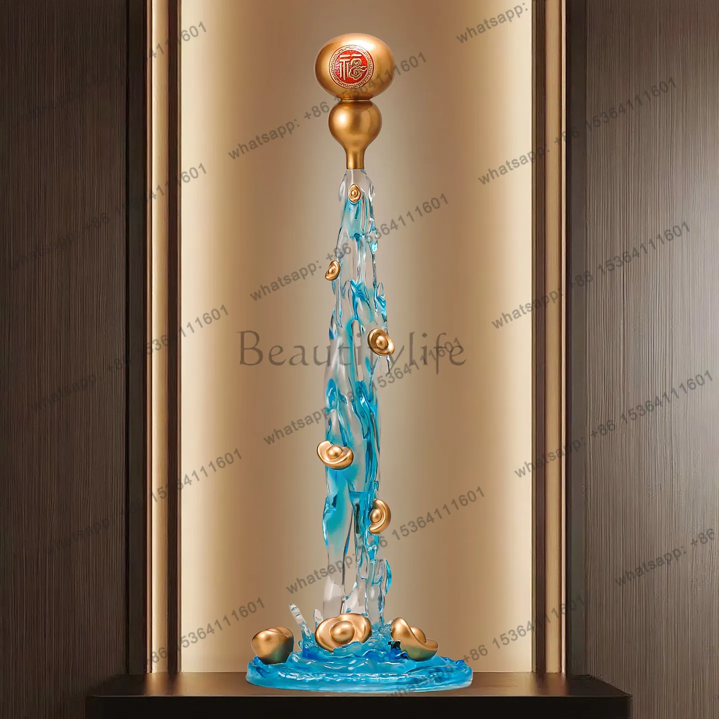 Entrance to the entrance, screen landscaping, wealth flowing water hyacinth, living room light luxury high-end floor ornaments