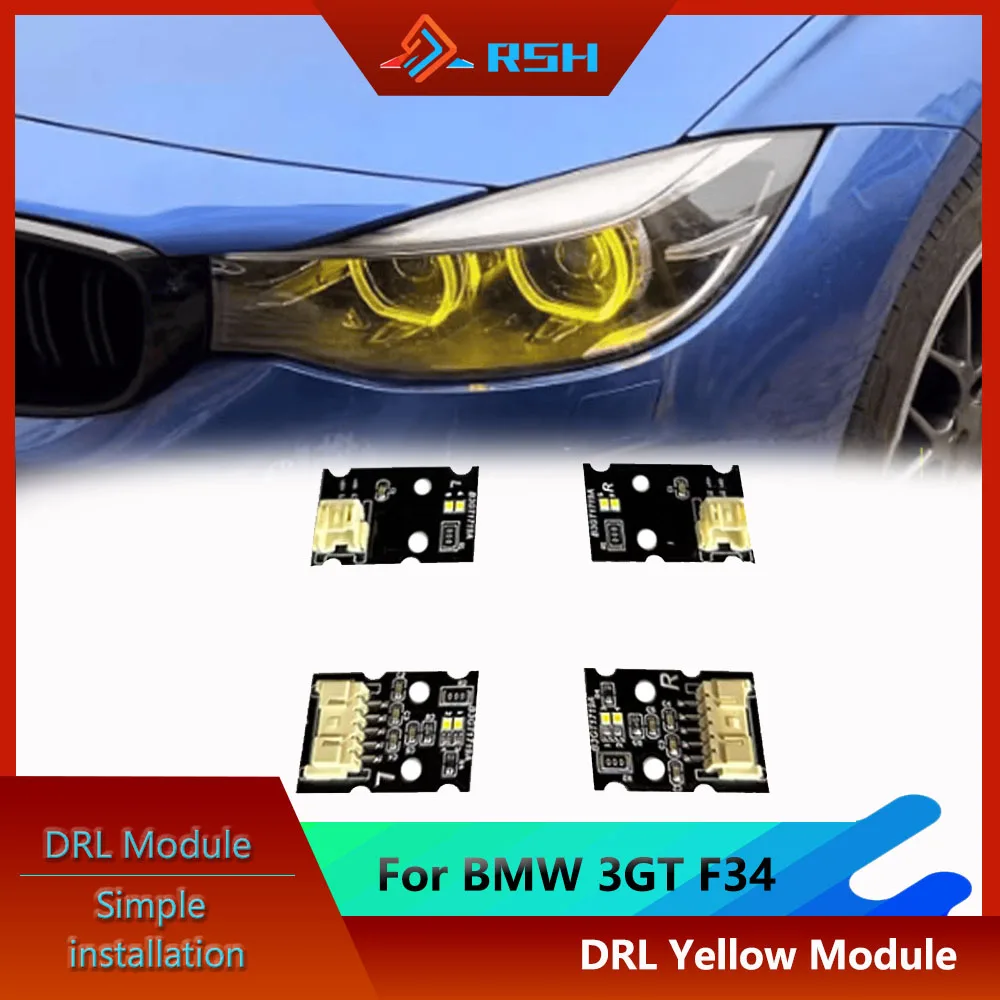 DRL LED Board For BMW 3GT F34 CSL Lemon Yellow Daytime Running Light Module Headlight Chip Assembly Accessories Plug And Play