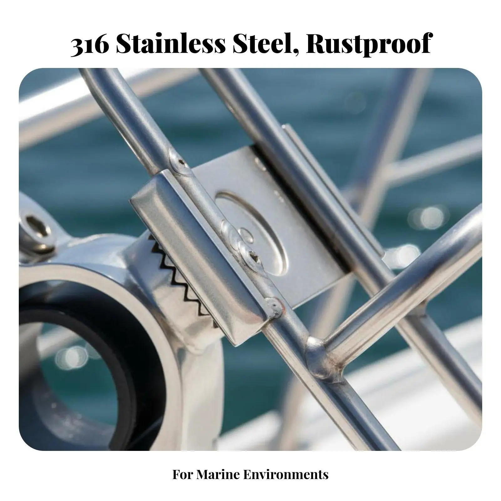 Marine Grade Boat Fishing Rod Holder Stainless Steel Swivel Clamp Mount Adjustable Angle Rod Support for Saltwater Trolling Gear