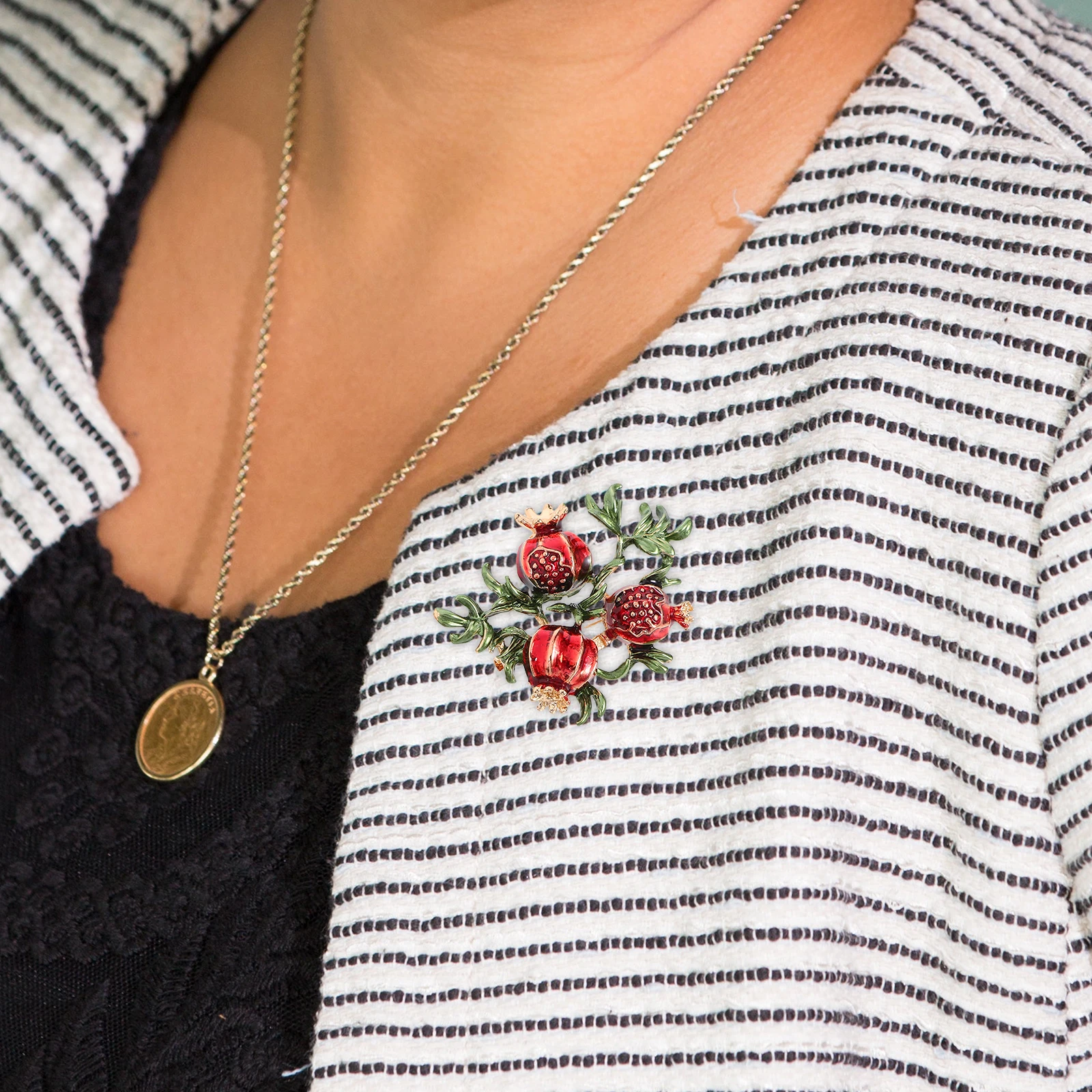 2 spille per all'occhiello, spilla in lega di melograno, elegante versione coreana rossa