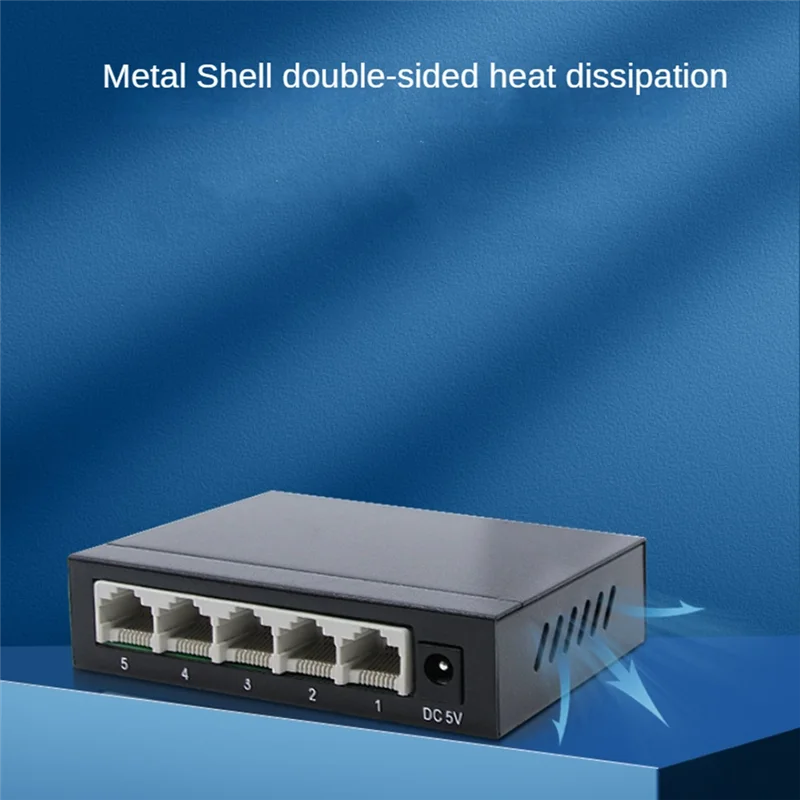 Switch de rede gigabit de portas VVNB-5, pequeno switch de rede divisor ethernet de 1000mbps para desktop e montagem na parede, plug and play