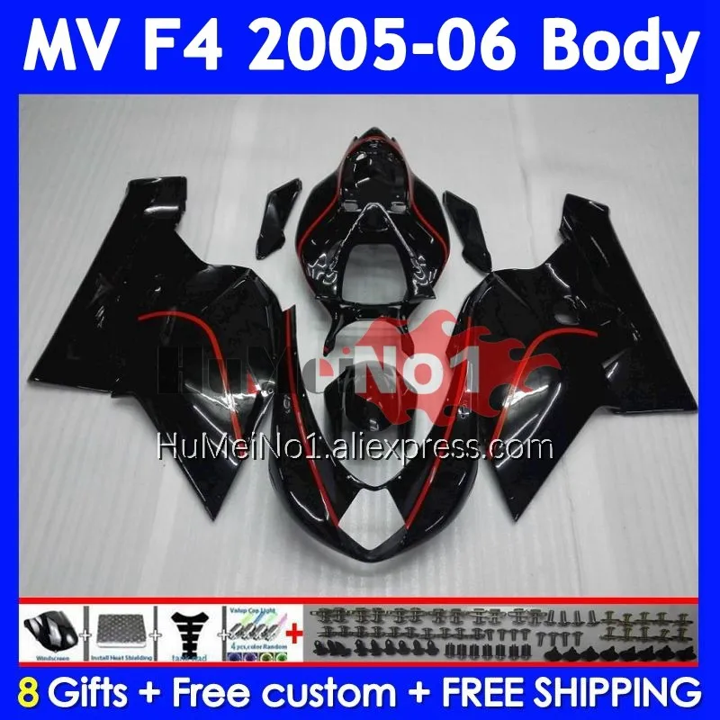 Body For Agusta MV F4 R312 750S 1000 R 750 1000CC 310No.4 1000R 312 1078 Red line 1+1 MA MV F4 2005 2006 05 06 Fairing Kit