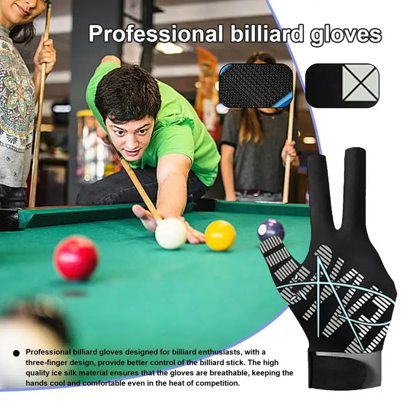 Billiards Pool Gloves Sport Billiards Unisex Pool Cue Gloves Half-Finger Design Sports Accessories For Both Male And Female