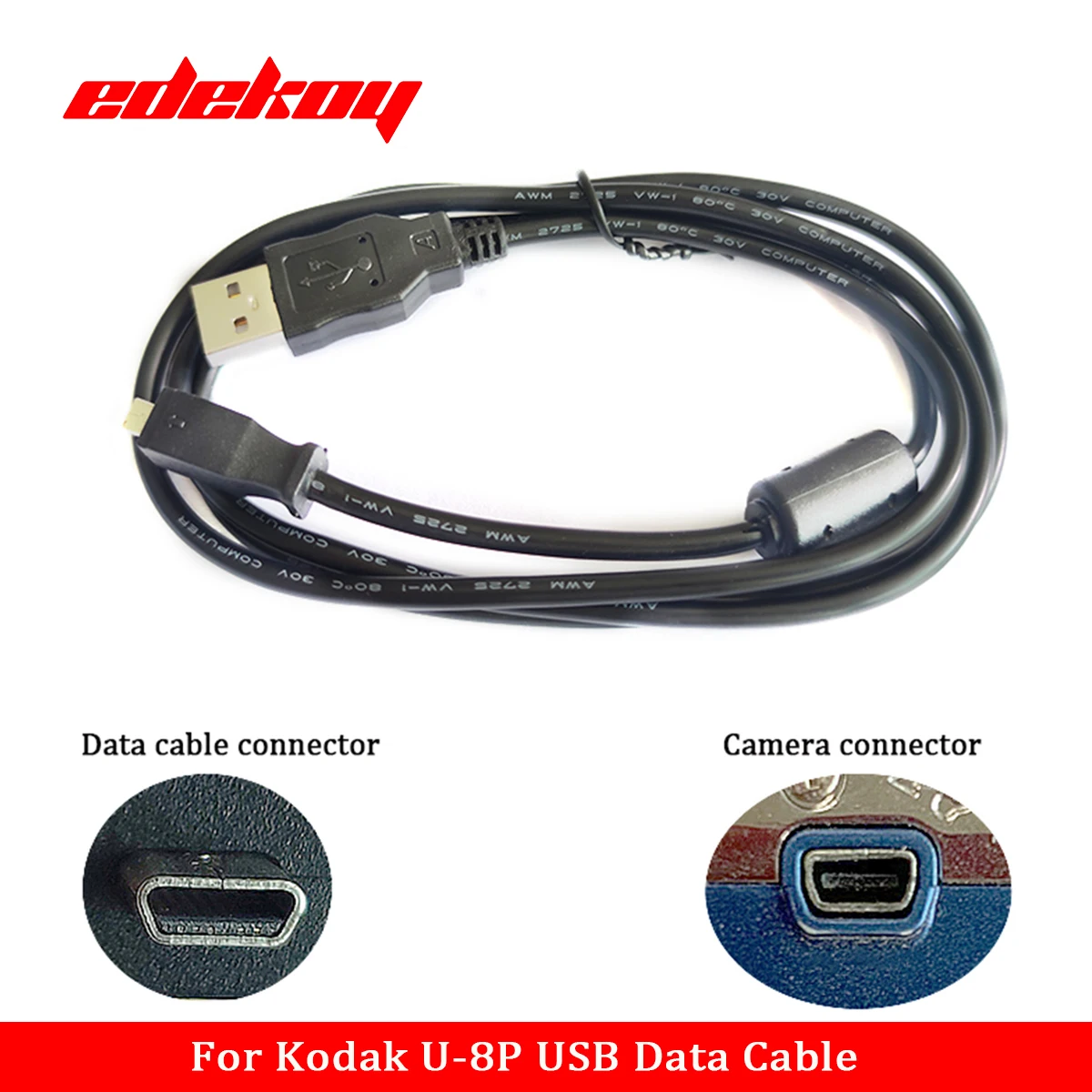 USB U-8Pin Camera Cable Date Transfer for Kodak EasyShare Cameras M320 M340 M381 M420 C180 C315 C330 C340 V803 V610 V550 Z812