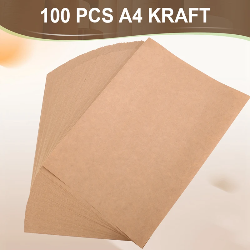 100 Sheets A4 Kraft Printable Sticker Self Adhesive Sticker Label Paper Sheet For Laser Inkjet Printer Copier