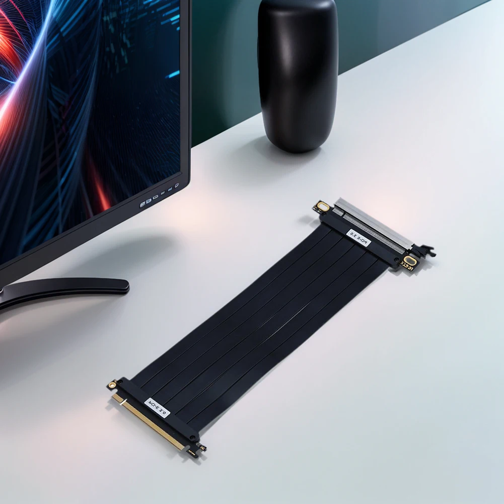 PCIe 3.0 X16 High Speed Flexible Extender Card EMI Shielded PCI Express Gen 3 GPU Extension Cord PCIE 3.0 Extension Cable