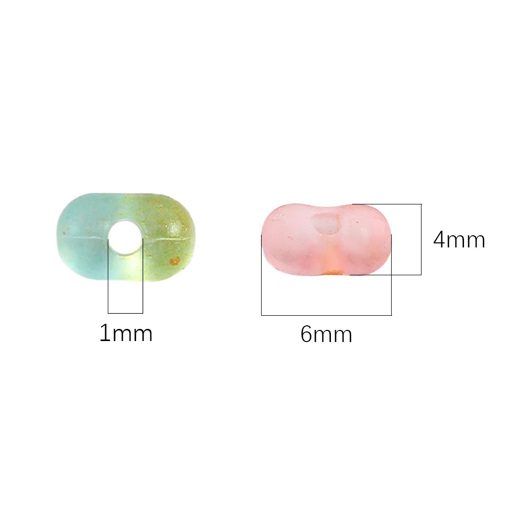 10g/Bag Acrylic Frosted Gradient Colour Sprinkle Gold Beads Diy Necklace Bracelet Loose Beads Jewellery Accessories