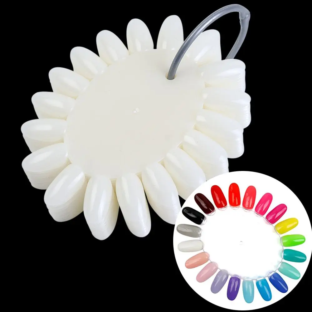 Round Practice Palette False Nail Art Tips Display Wheel DIY Display Tool Nail Art Practice Display Nail Art Polish Color Card