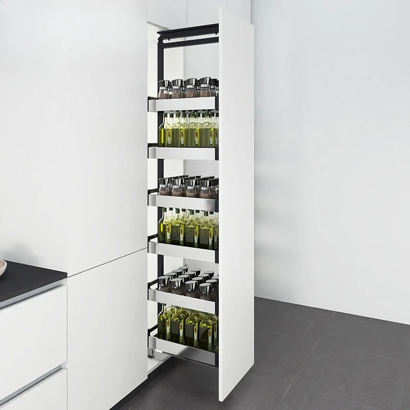 Stainless steel high cabinet basket cabinet seasoning basket, with heavy-duty guide rail