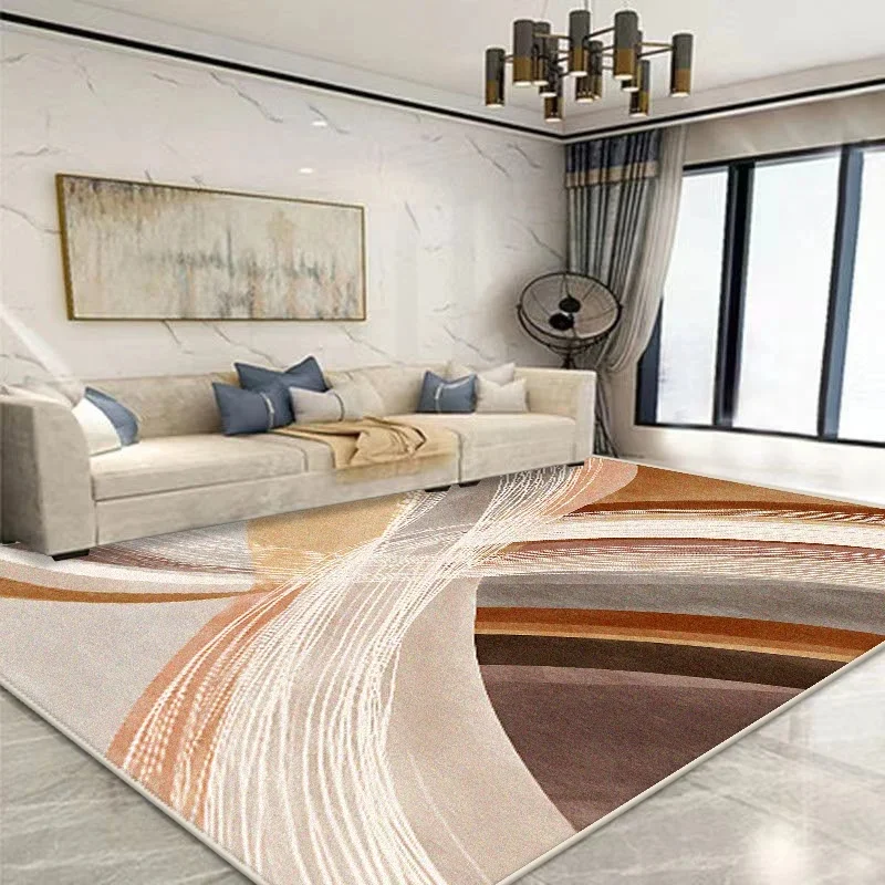 VIKAMA Boho Rainbow Arc Color Block Area Rug Non‑slip Soft Retro Geometric Carpet For Living Room Bedroom Home Floor Decor