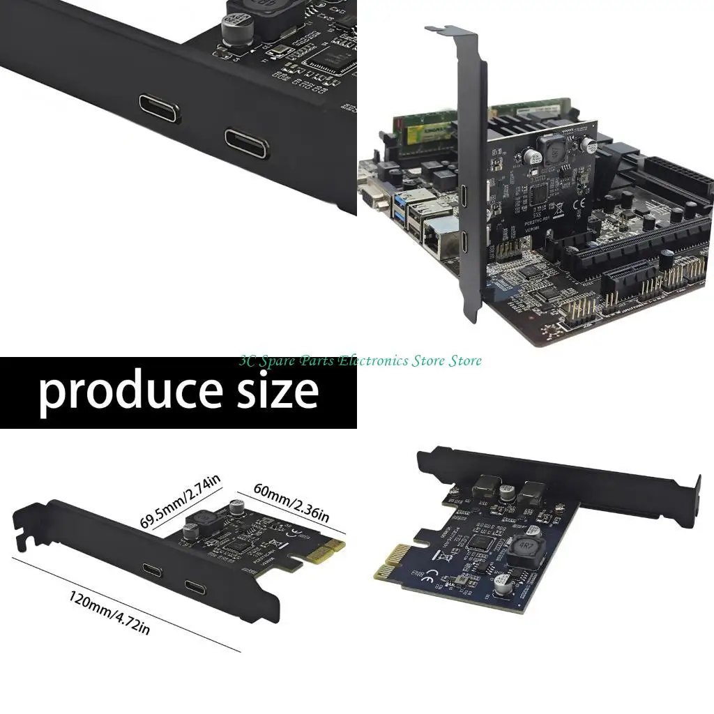 

SZ Fast Speed USB3.0 To Double Type C Adapter Card Supports 5Gbps Data Transfer