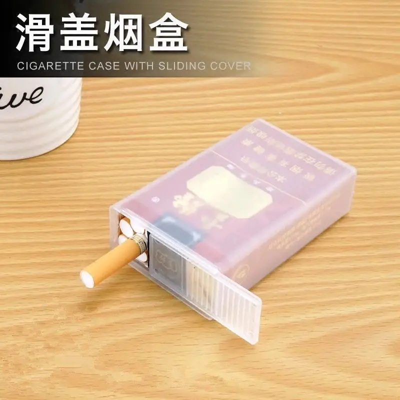 Cigarette Case Plastic Cigarette Case Soft Box Plastic Transparent Anti-pressure Anti-sweat Sliding Cover Thin Portable