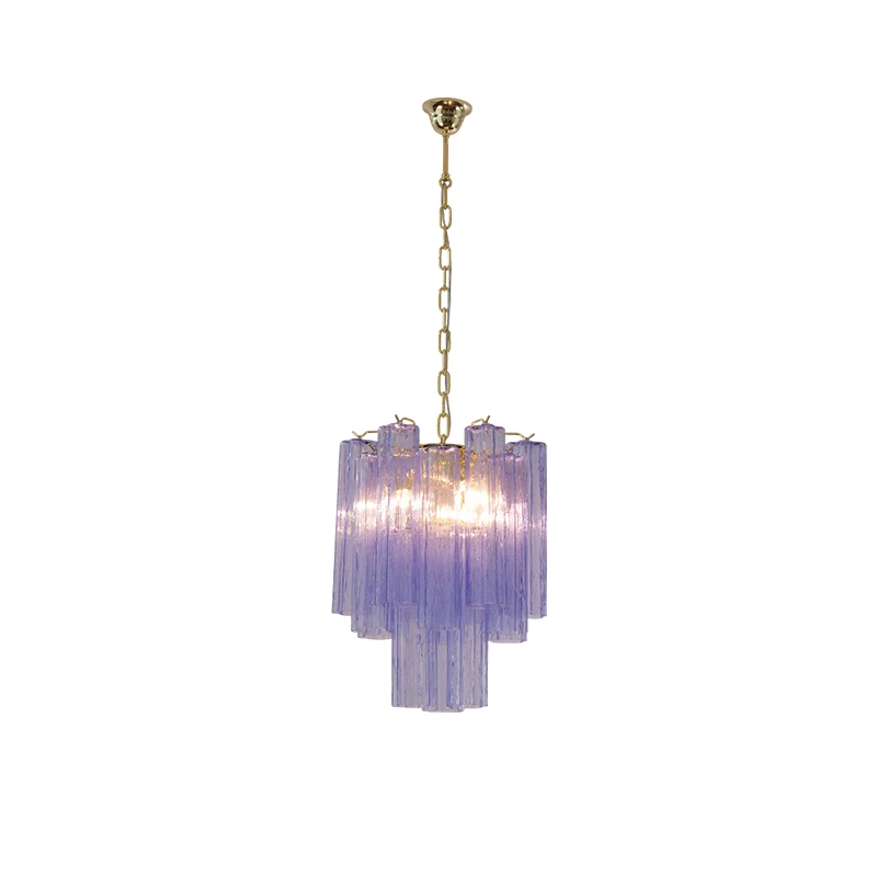 

Murano Design Purple Pink Matches Better Dimmable LED Chandelier Hanging Lamp Suspension Luminaire Lampen For Foyer Dinning Room