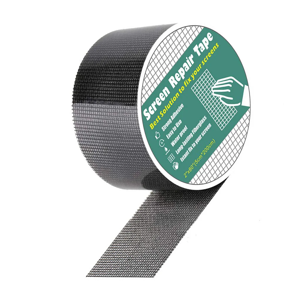 1 قطعة شاشة نافذة سوداء إصلاح الغراء ذاتية اللصق ملصق الشاشة لباب شبكة إصلاح ثقوب الشقوق الحشرات برهان استخدام المكتب المنزلي