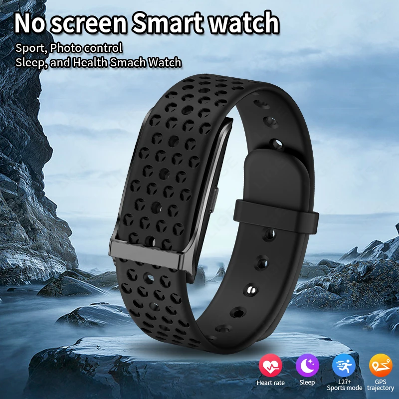 

Новые умные часы без экрана для мужчин, спортивные, для активного отдыха, с монитором сердечного ритма, водонепроницаемые 1ATM, новые смарт-часы для Android и iOS 2026